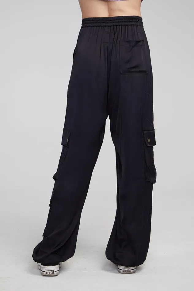 Womens Chaser Brand Loungewear Billyy Shadow Black Trousers