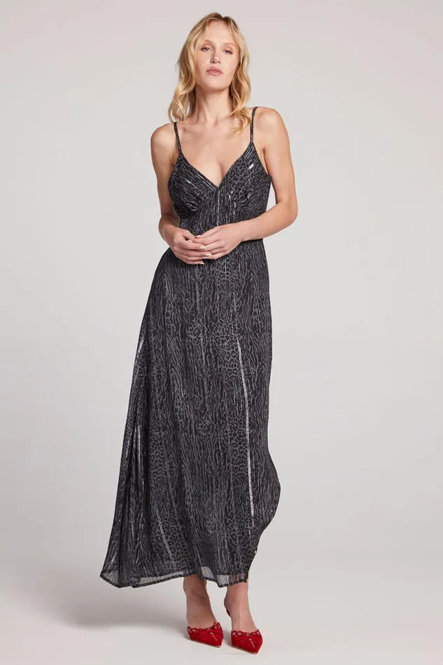 Womens Chaser Brand Loungewear Kiss Licorice Leopard Slip Dress