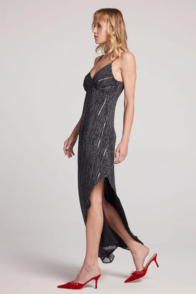 Womens Chaser Brand Loungewear Kiss Licorice Leopard Slip Dress