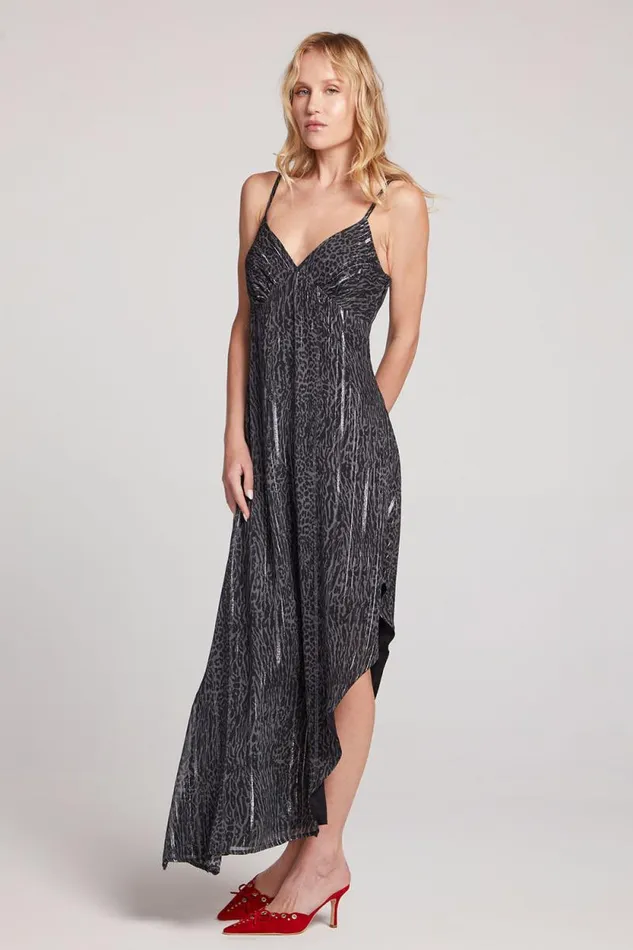 Womens Chaser Brand Loungewear Kiss Licorice Leopard Slip Dress