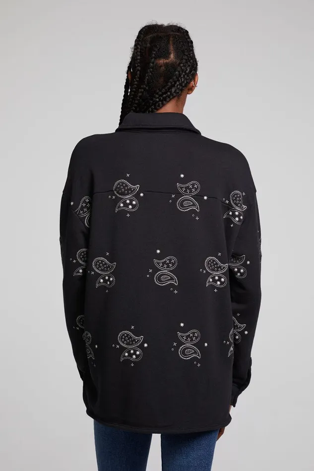 Womens Chaser Brand Tops Allover Paisley Button Down