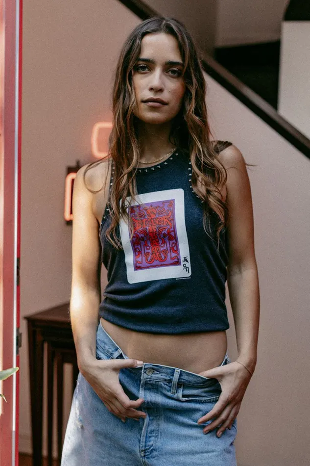 Womens Chaser Brand Tops Black Sabbath Cross Tank