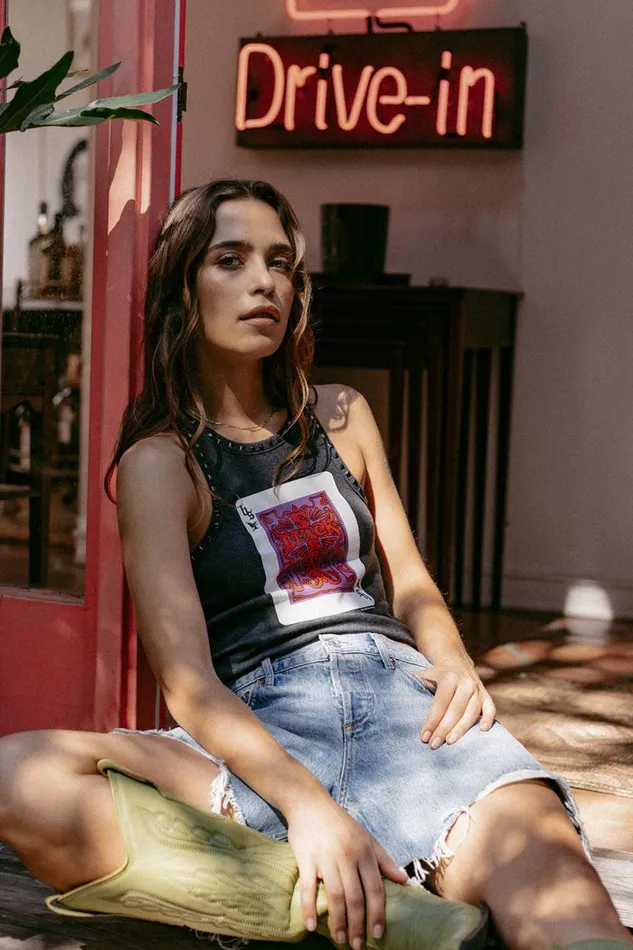 Womens Chaser Brand Tops Black Sabbath Cross Tank