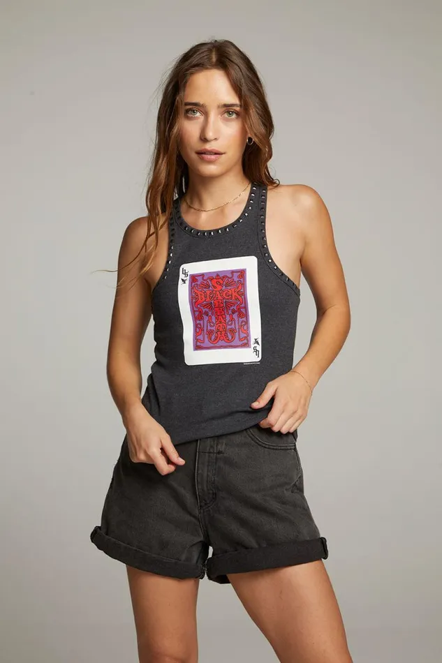 Womens Chaser Brand Tops Black Sabbath Cross Tank
