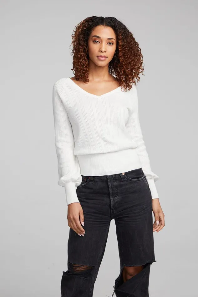 Womens Chaser Brand Tops Blackheart White Star Long Sleeve