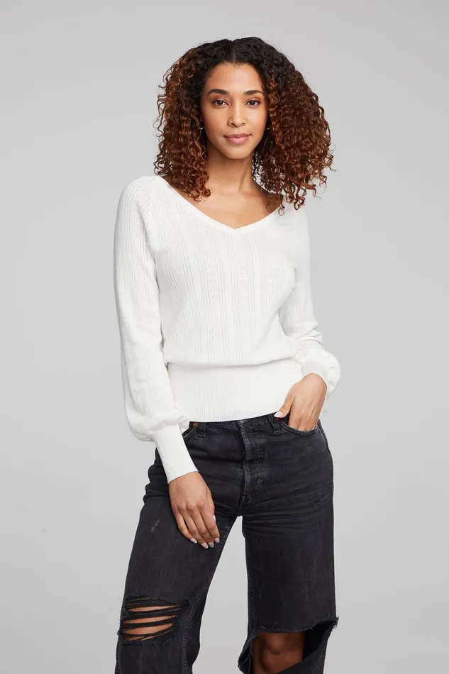 Womens Chaser Brand Tops Blackheart White Star Long Sleeve