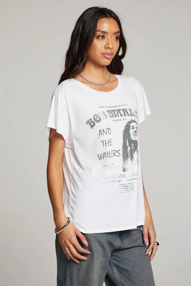 Womens Chaser Brand Tops Bob Marley Harvard Stadium Tee