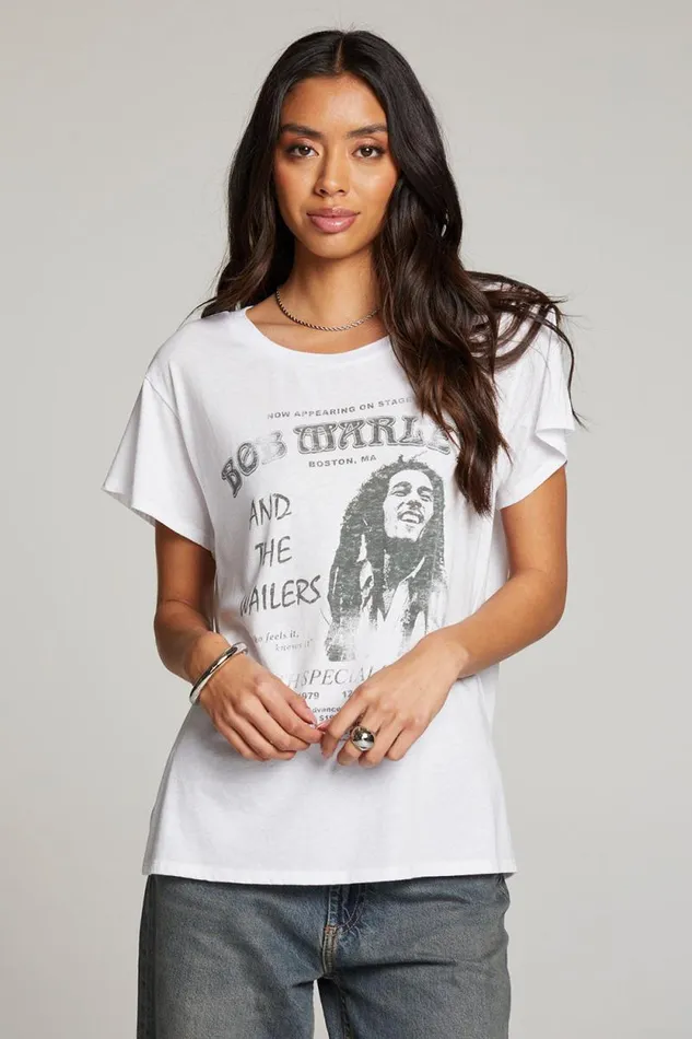 Womens Chaser Brand Tops Bob Marley Harvard Stadium Tee