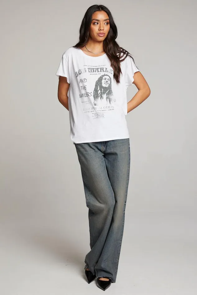 Womens Chaser Brand Tops Bob Marley Harvard Stadium Tee