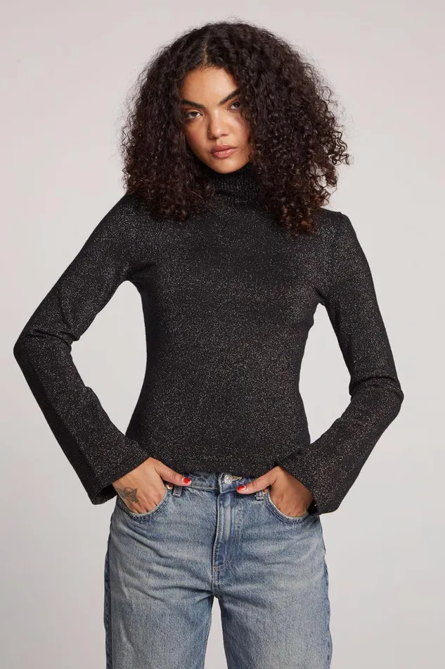 Womens Chaser Brand Tops Camino Licorice Long Sleeve