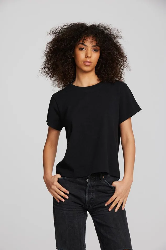 Womens Chaser Brand Tops Coast Cotton Jersey Oversized Crew Neck Tee