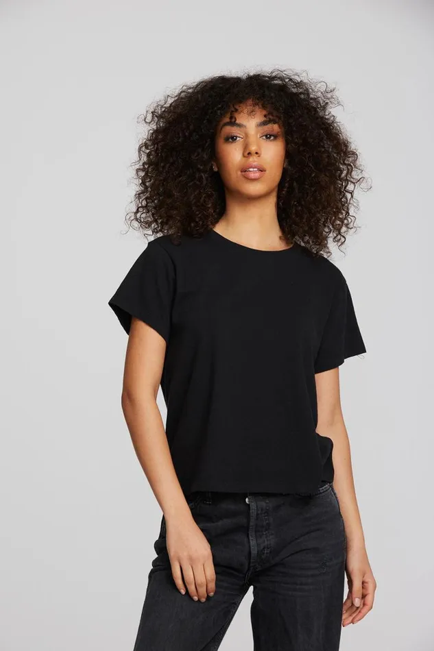 Womens Chaser Brand Tops Coast Cotton Jersey Oversized Crew Neck Tee