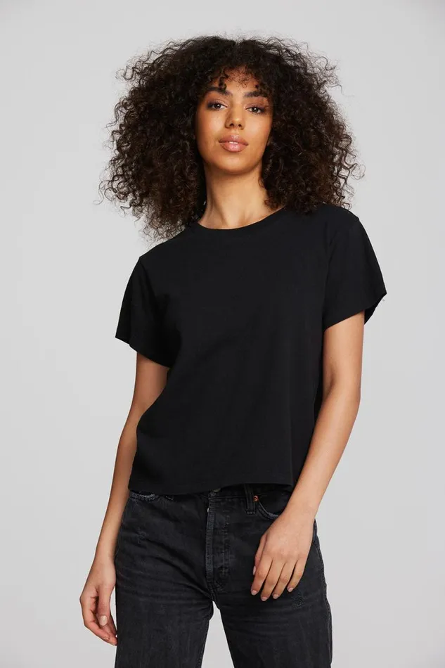 Womens Chaser Brand Tops Coast Cotton Jersey Oversized Crew Neck Tee