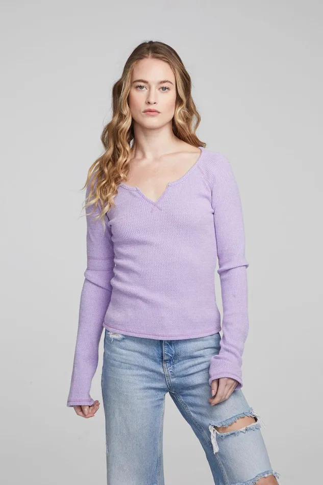 Womens Chaser Brand Tops Cooper Digital Lavender Long Sleeve