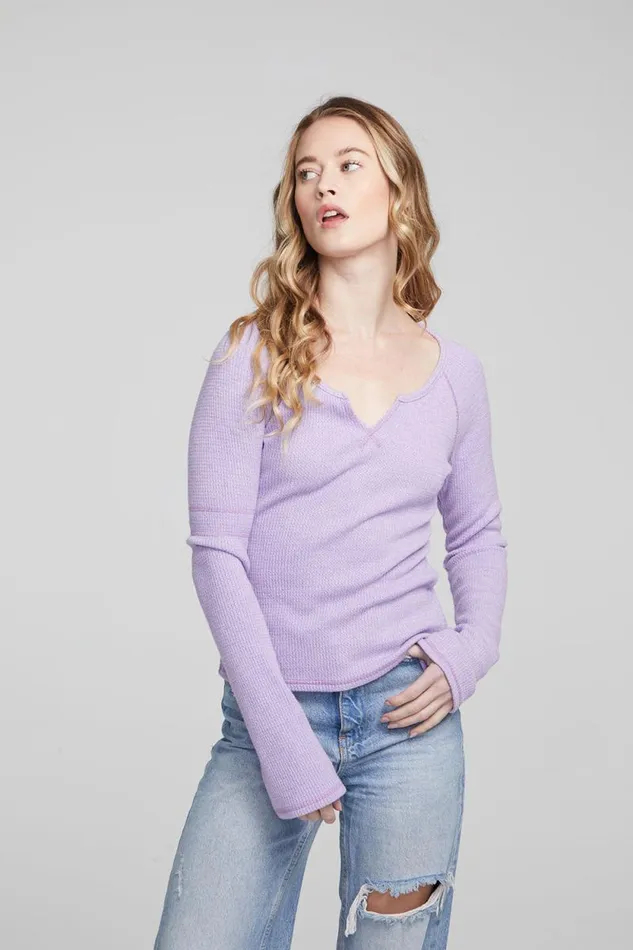 Womens Chaser Brand Tops Cooper Digital Lavender Long Sleeve