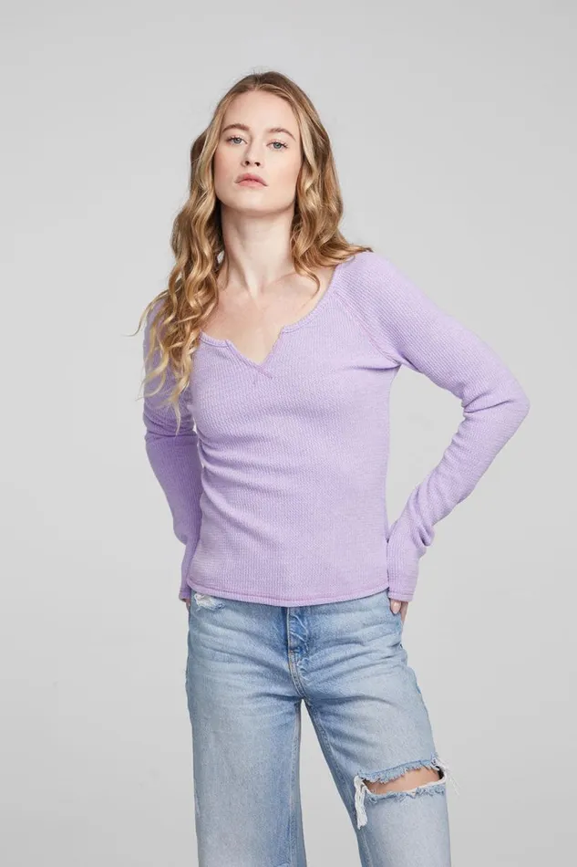 Womens Chaser Brand Tops Cooper Digital Lavender Long Sleeve
