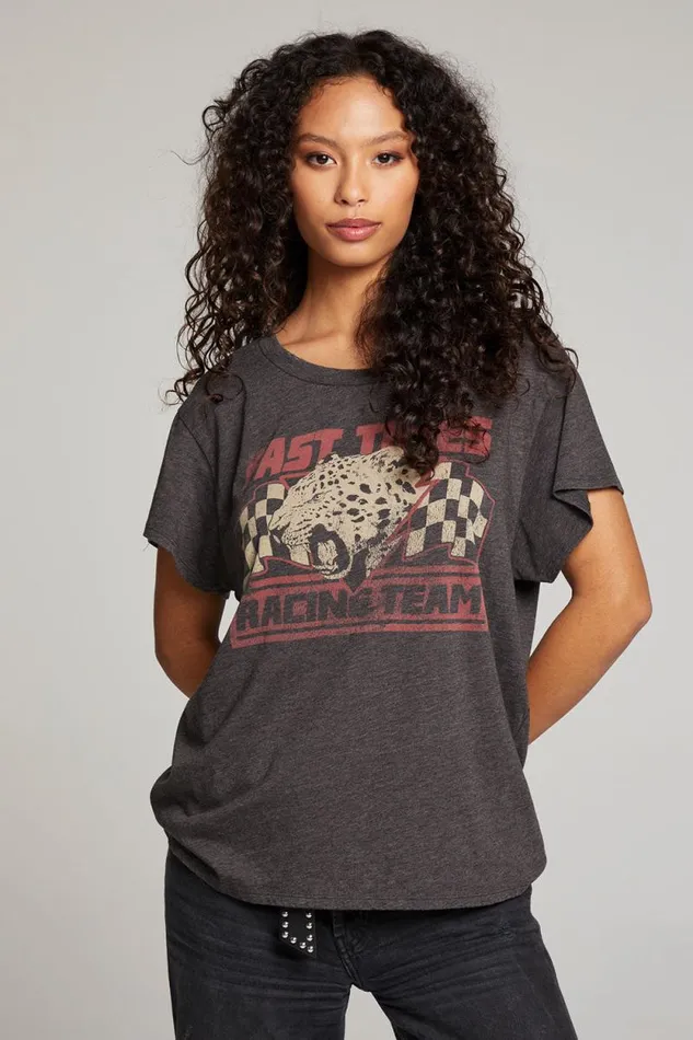 Womens Chaser Brand Tops Fast Times Racing Team Tee