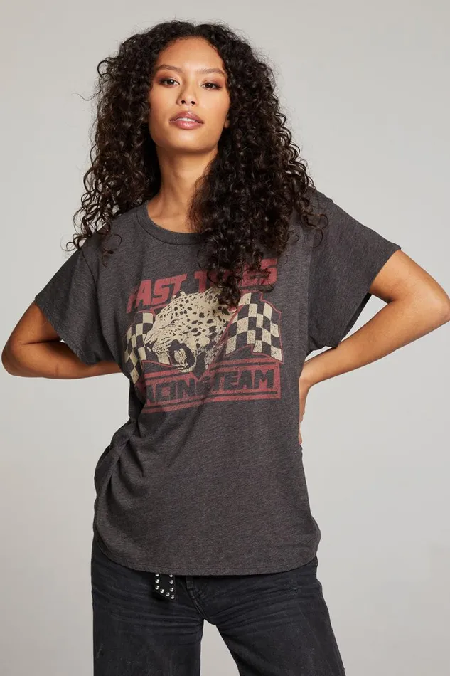 Womens Chaser Brand Tops Fast Times Racing Team Tee