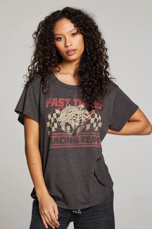 Womens Chaser Brand Tops Fast Times Racing Team Tee