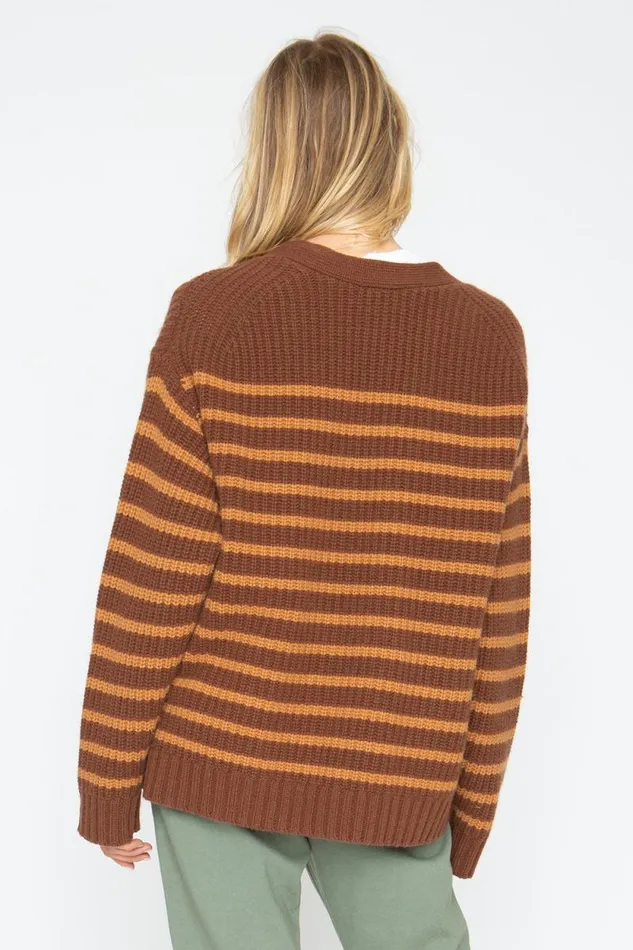 Womens Chaser Brand Tops Grandpa Cardigan 8211 Brown Beige