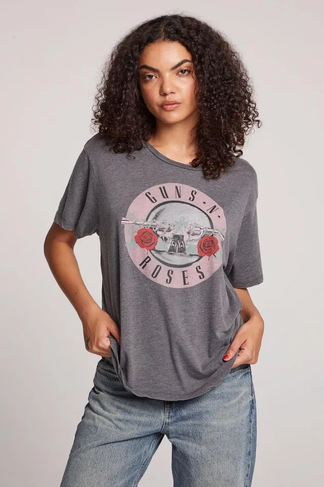 Womens Chaser Brand Tops Guns N039 Roses Classic Logo Tee