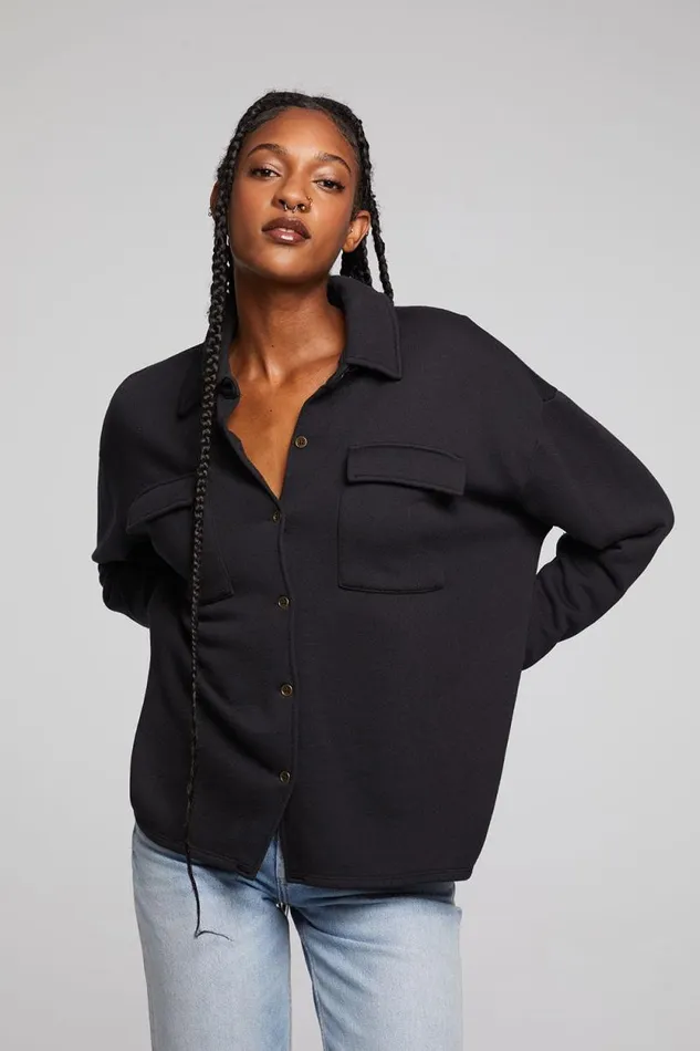 Womens Chaser Brand Tops Hyde Licorice Button Down
