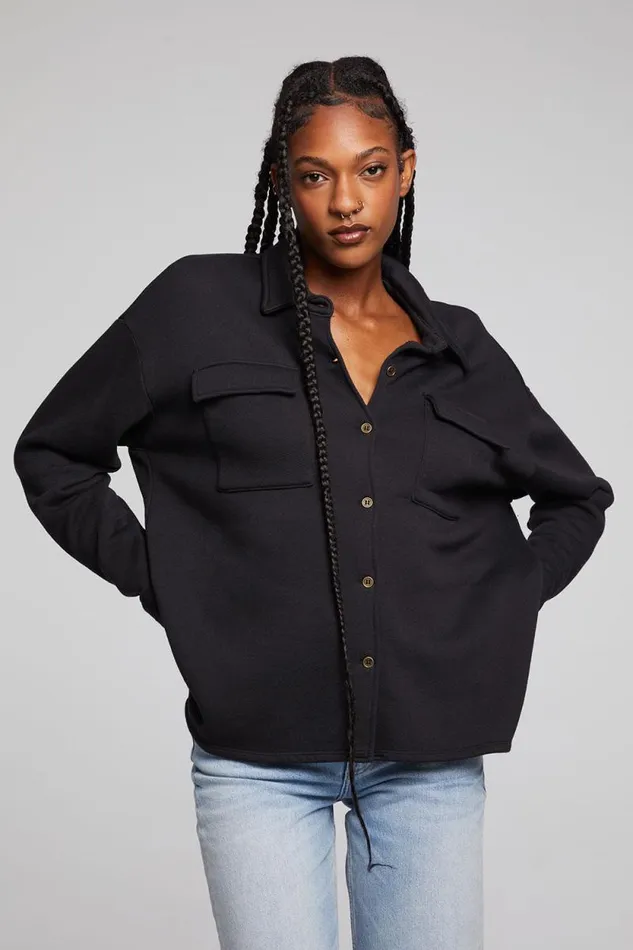 Womens Chaser Brand Tops Hyde Licorice Button Down