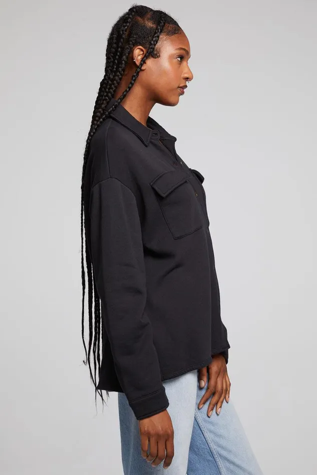 Womens Chaser Brand Tops Hyde Licorice Button Down