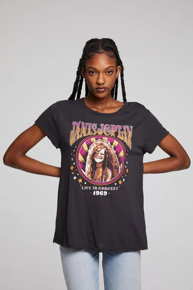 Womens Chaser Brand Tops Janis Joplin Live 1969 Sonoma Tee