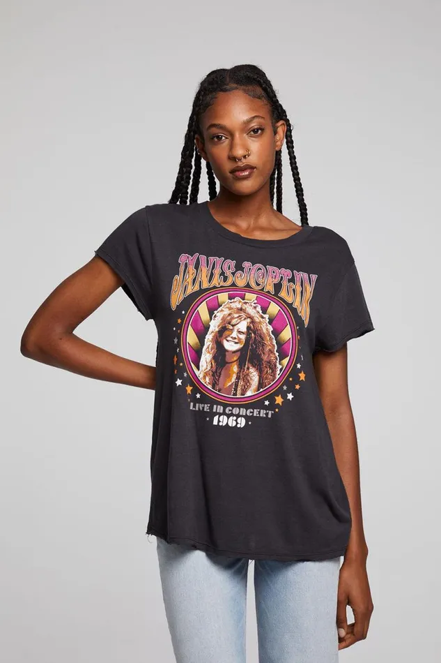 Womens Chaser Brand Tops Janis Joplin Live 1969 Sonoma Tee