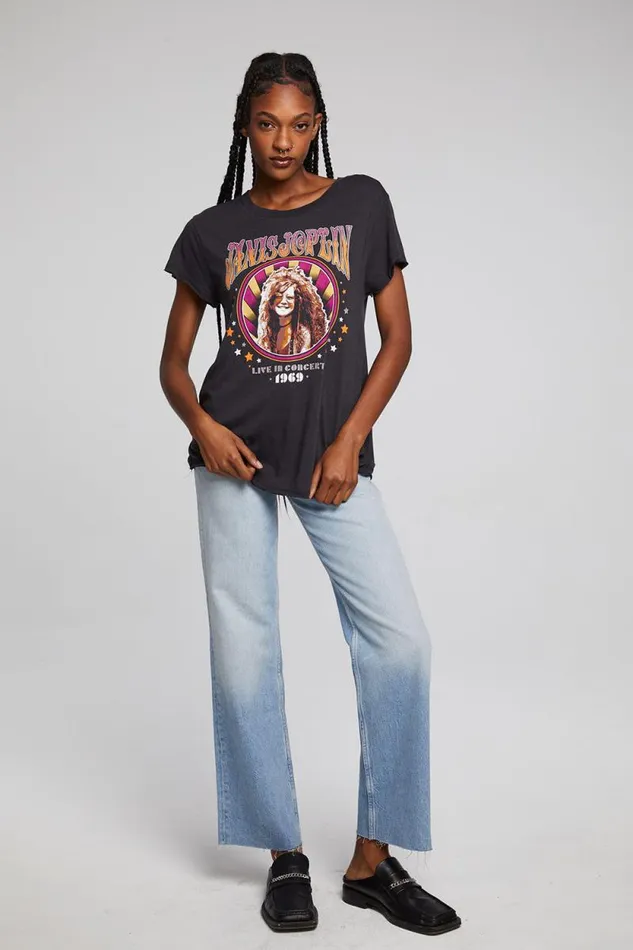 Womens Chaser Brand Tops Janis Joplin Live 1969 Sonoma Tee