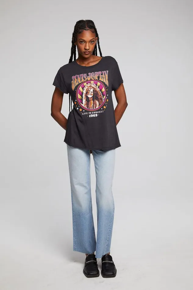 Womens Chaser Brand Tops Janis Joplin Live 1969 Sonoma Tee