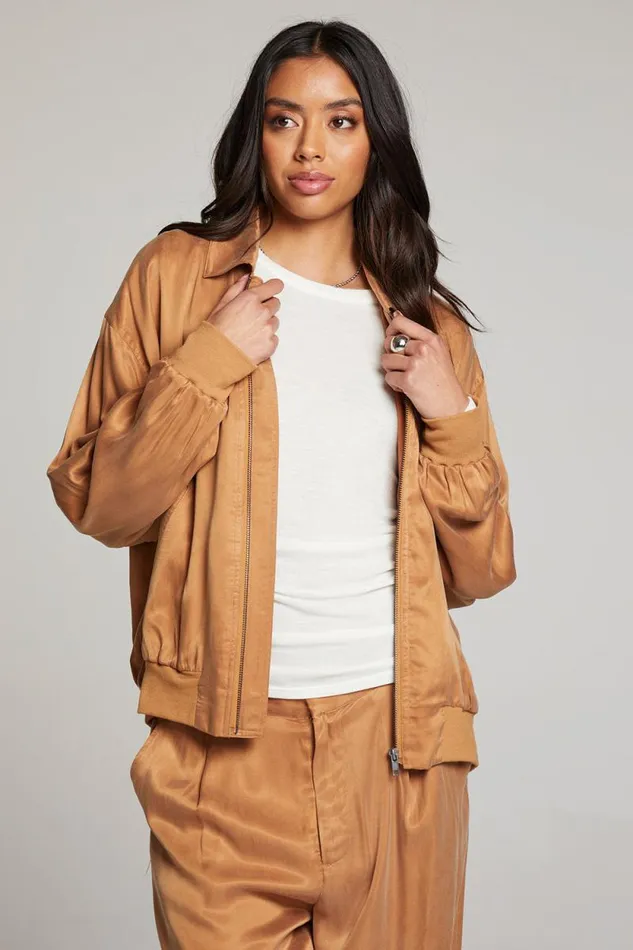Womens Chaser Brand Tops Johnny Toffee Zip Up Jacket