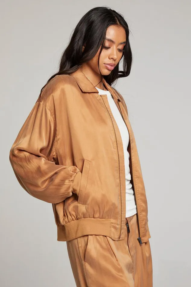 Womens Chaser Brand Tops Johnny Toffee Zip Up Jacket