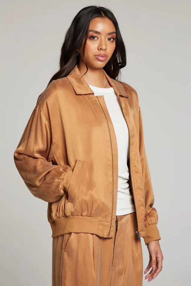 Womens Chaser Brand Tops Johnny Toffee Zip Up Jacket