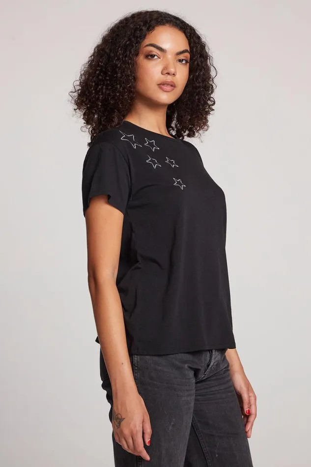 Womens Chaser Brand Tops Lace Stars Tee