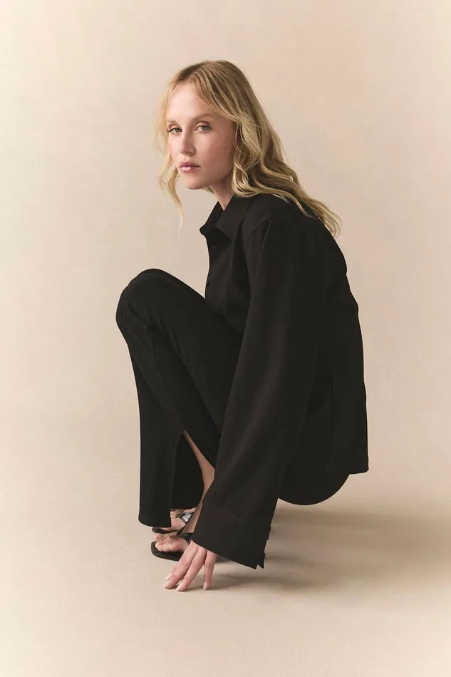 Womens Chaser Brand Tops Lauren Licorice Long Sleeve