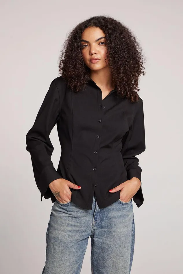 Womens Chaser Brand Tops Lauren Licorice Long Sleeve