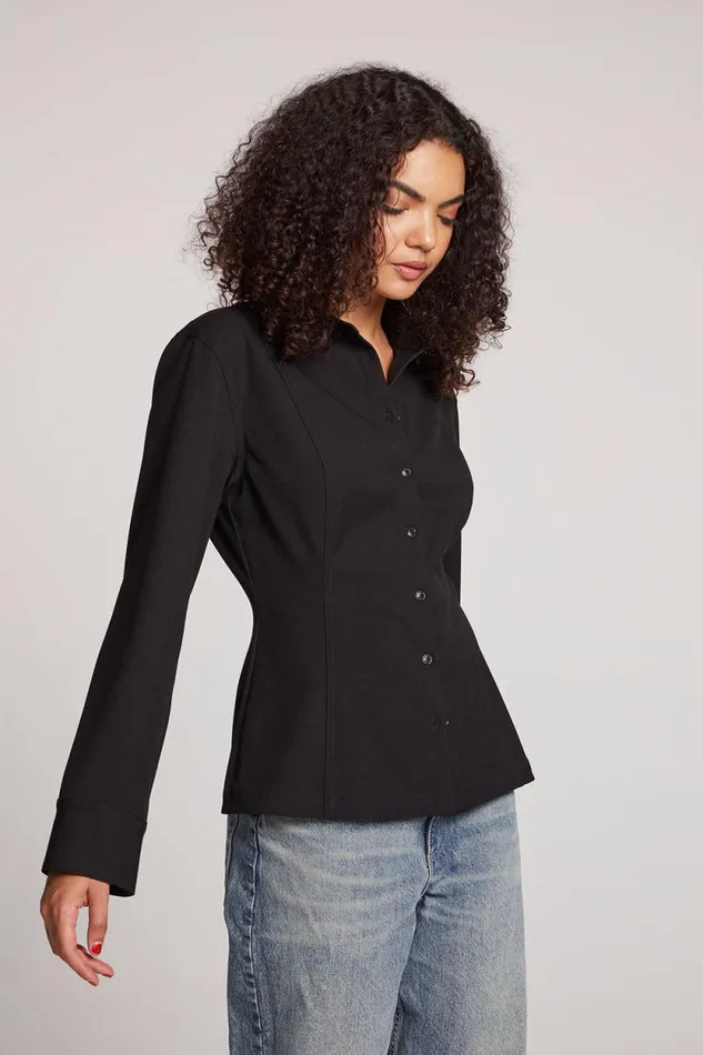 Womens Chaser Brand Tops Lauren Licorice Long Sleeve