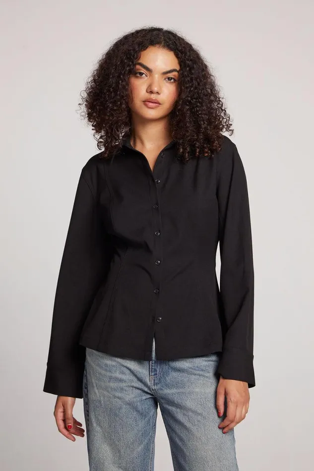 Womens Chaser Brand Tops Lauren Licorice Long Sleeve