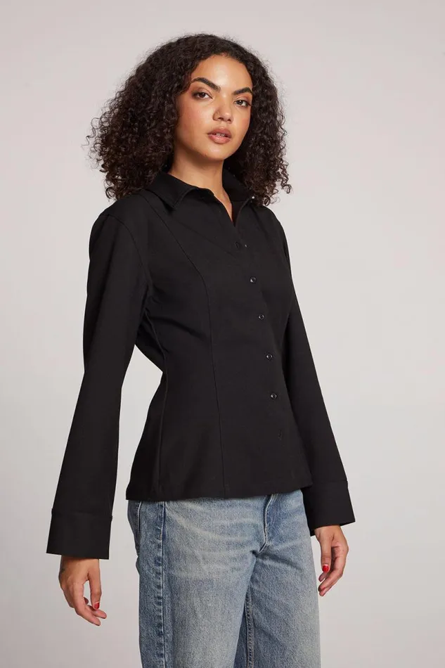 Womens Chaser Brand Tops Lauren Licorice Long Sleeve