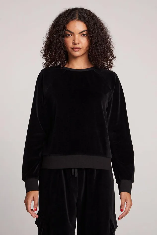 Womens Chaser Brand Tops Licorice Pullover Raglan