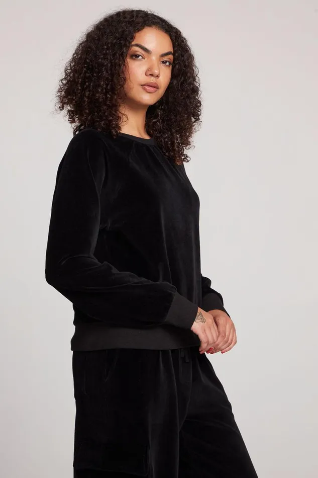 Womens Chaser Brand Tops Licorice Pullover Raglan