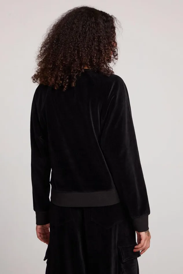 Womens Chaser Brand Tops Licorice Pullover Raglan