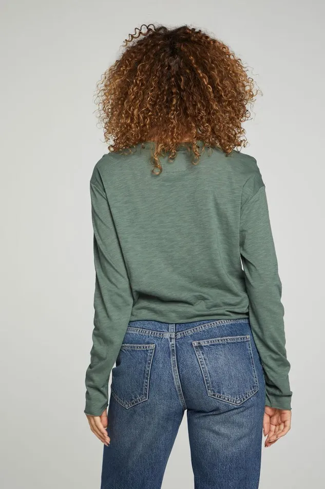 Womens Chaser Brand Tops Long Sleeve Cropped Tee