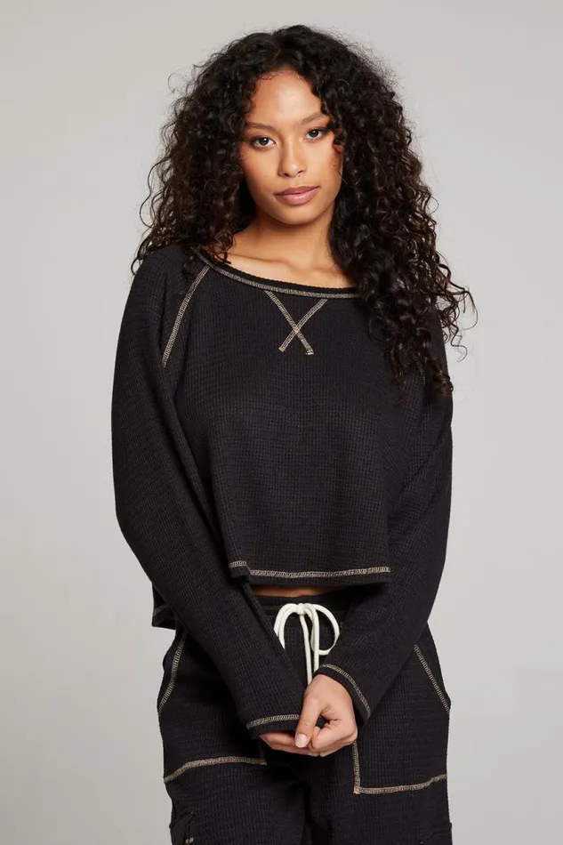 Womens Chaser Brand Tops Lucy Licorice Long Sleeve