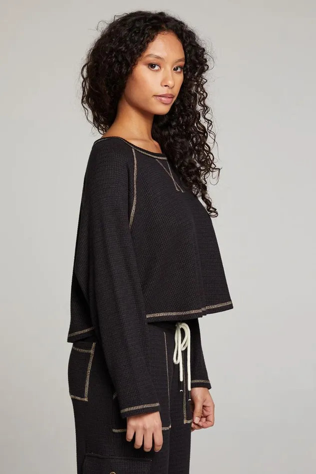 Womens Chaser Brand Tops Lucy Licorice Long Sleeve