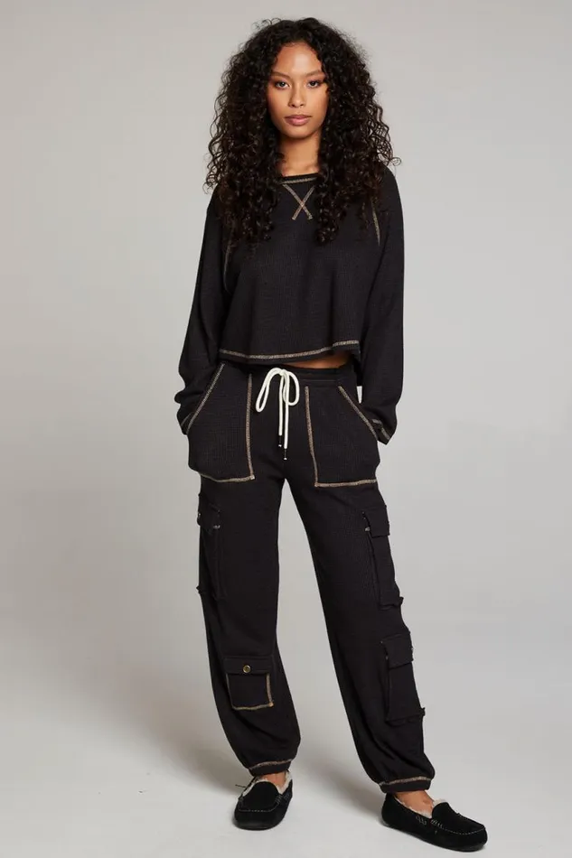 Womens Chaser Brand Tops Lucy Licorice Long Sleeve