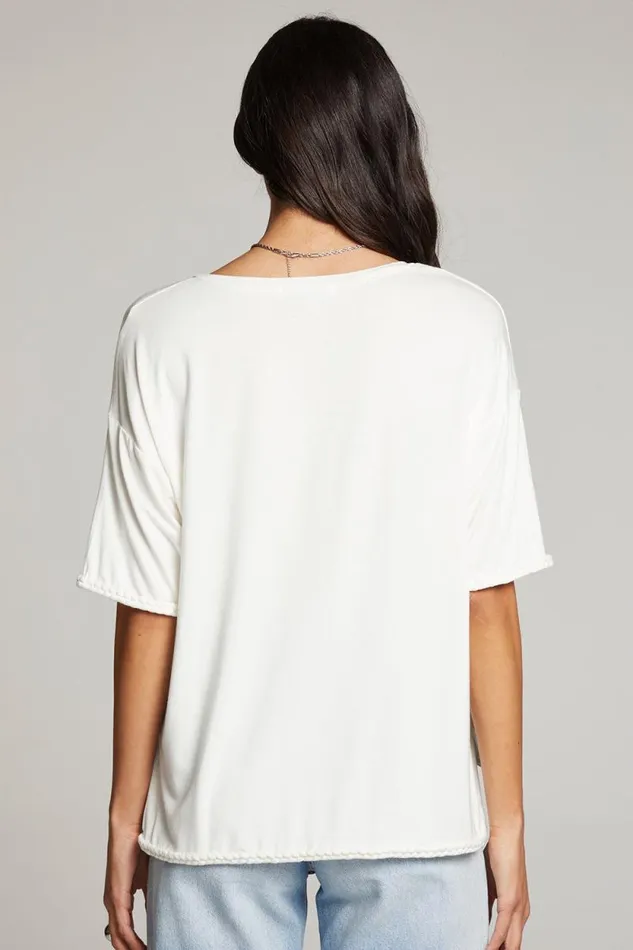 Womens Chaser Brand Tops Mason White V Neck