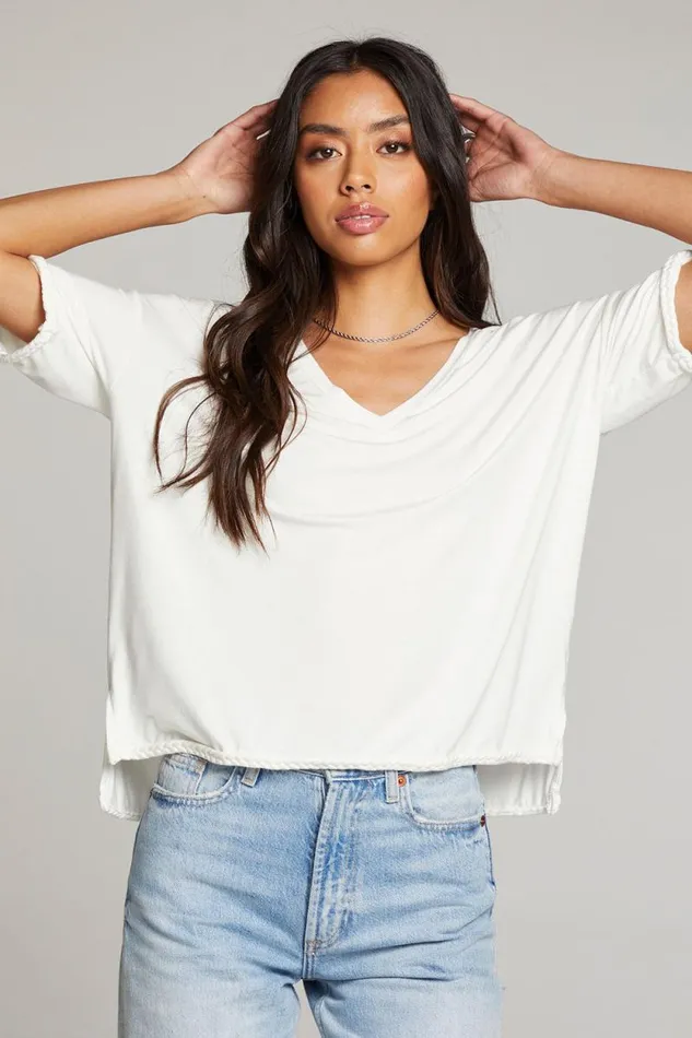 Womens Chaser Brand Tops Mason White V Neck